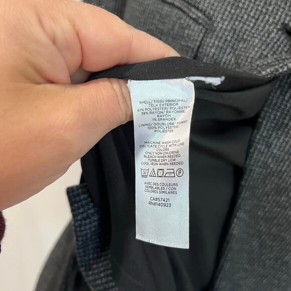 LOFT Blazer Size 0 Gray Houndstooth Classic Work Career Jacket - Picture 6 of 6